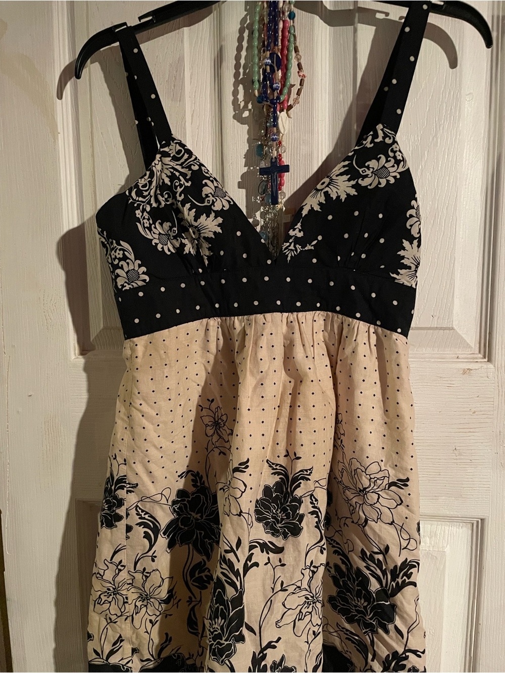 Forever 21 Black and Cream Floral Midi Dress